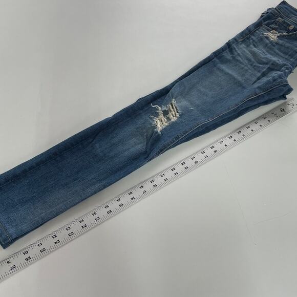 Rag & Bone Jeans Women 24 Blue Rip Dest Chester Skinny Denim Distressed Cotton - Picture 9 of 12